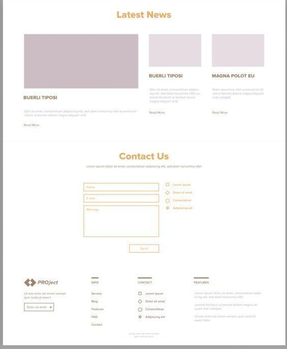Contact and quote forms mockup